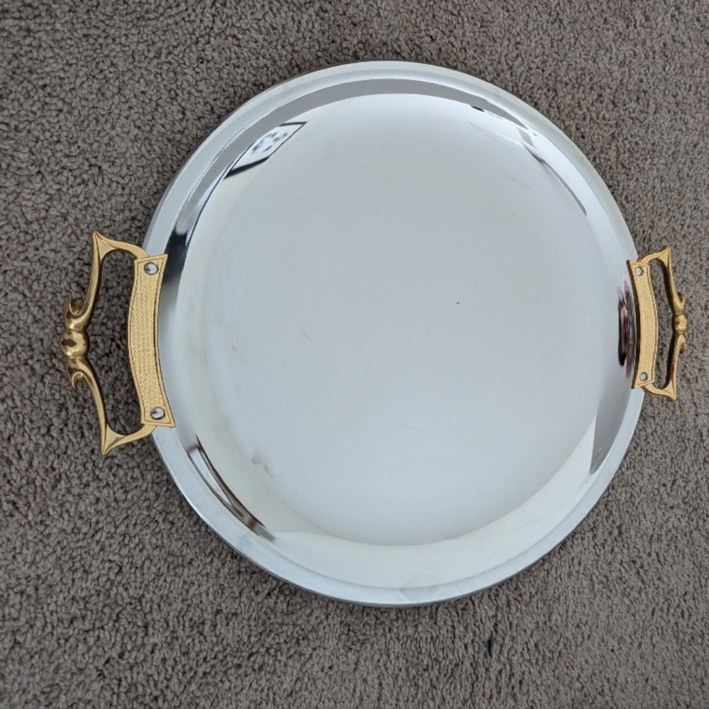 Vintage tray stainless Steele Serving